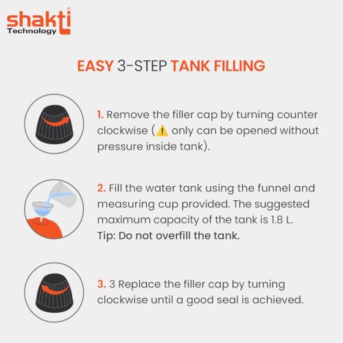 Image of Shakti Technology SC2L Steam Cleaner 2000W - 5 Bar Pressure Steam Vacuum Cleaner - 115C Steam Temperature For Chemical-Free Cleaning - 2L Tank Capacity For Cleaning - 99.9% Destroys Of Viruses
