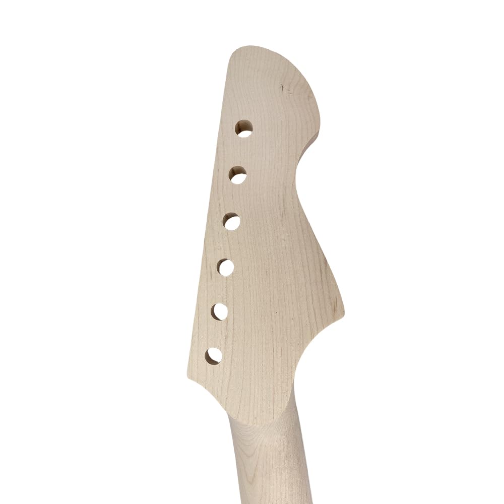 Manico sinistro per chitarra elettrica, 22 tasti 648 mm, in acero, tastiera in palissandro, puntini doppi laterali, dado normale, bullone sul tallone, senza legame