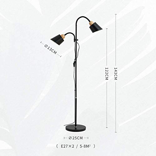 Lámparas de pie clásicas de 2 luces con base E27 dorada para iluminación interior del hogar 7