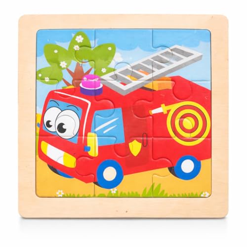 Image of Fun4You-Wooden Vehicle Puzzle for Kids | Car, Bus, Fire Truck & Aeroplane Jigsaw Board | Educational Wooden Learning Toy for Toddlers & Preschool Kids (25 Years)