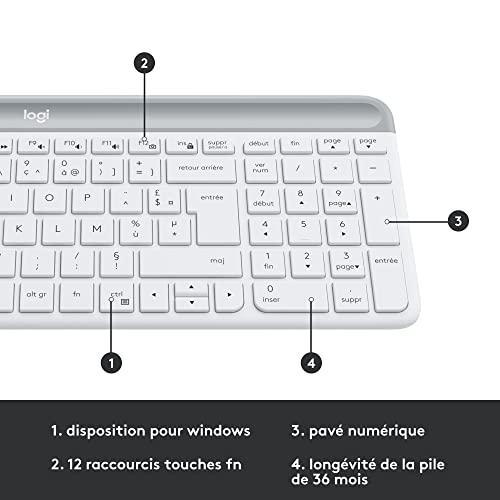 Logitech MK470 Combo Clavier et Souris sans Fil pour Windows, 2,4 GHz avec Récepteur USB Unifying + Logitech Brio 300 Webcam Streaming Full HD avec confidentialité, Micro à réduction de Bruit
