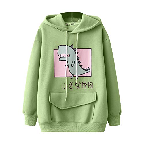Sweat à Capuche Femme Sweatshirt Manches Longues Grande Taille Pull Casual Cute Hoodie Jumper Mode Veste de Sport Tops Manteau(Vert,XL) Cover