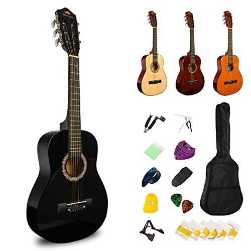 Besyou 30" Black Beginner Acoustic Guitar Starter Package Student/Kids Guitar With Gig Bag,Strap,2 Picks,Extra Strings, Electronic Tuner.… #TOP7