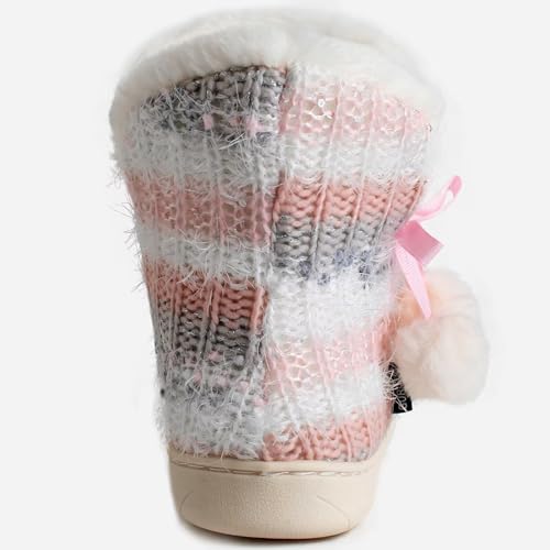 Slipper Boots Women Knit Plush Lining Winter House Shoes Memory Foam Indoor Outdoor4