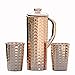 AncientImpex Brocca martellata in rame puro capacità 1 litro con 2 bicchieri per benefici per la salute ayurveda (33,8 once fluida USA)