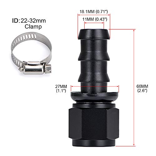 Ptnhz SL2000 10An Straight Female Swivel To Push Lock Barb Type Hose Fitting End thumb #3