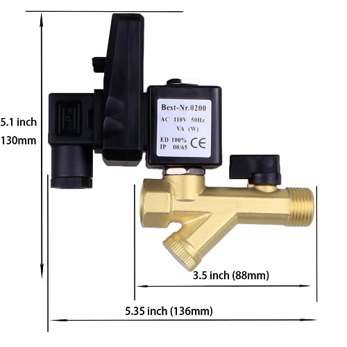 AC 110V 1/2\" Automatic Electronic Timed Drain Valve for Compressed Air System Components