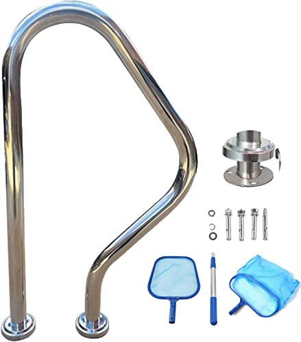 Barandal para piscina de acero inoxidable 47x80 cm miniatura 1