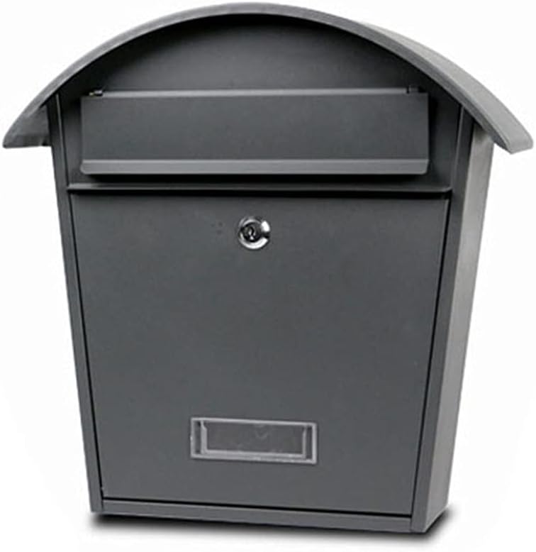 HBJWOV Rainproof House Model Villa Metal Mailbox Stainless Steel Suggestion Box Community Mailbox(Gray)
