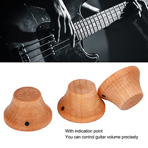 Botão de Controle de Volume da Guitarra, Botão Preciso da Guitarra Elétrica Seguro 3 Peças Madeira R