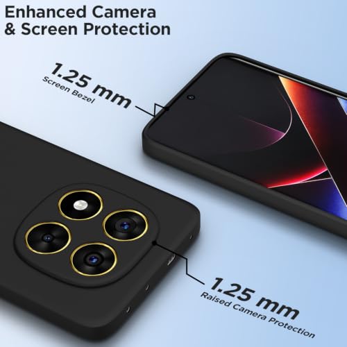 Image of Outlouders Back Cover for Poco X7 5G | Camera Protection | Durable Soft Matte Silicone Bumper Case (Black)