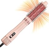 3 in 1 Blow Dryer Brush Thermal Curling Iron Wand Brush 1.5’, Wet Brush Speed Dry 110000RPM Hot Air Hair Dryer Volume, Beachy Waver Blowout Curling Brush Hair Styler Anti-Frizz Straight,Curl
