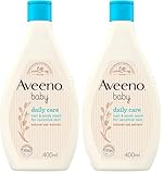 Aveeno Baby Daily Care Hair and Body Wash (2 x 400 ml), Tear-Free Baby Wash with Gentle Fragrance with Collodial Oatmeal, Gently Cleanses and Leaves Skin Feeling Moisturised, For Sensitive Skin