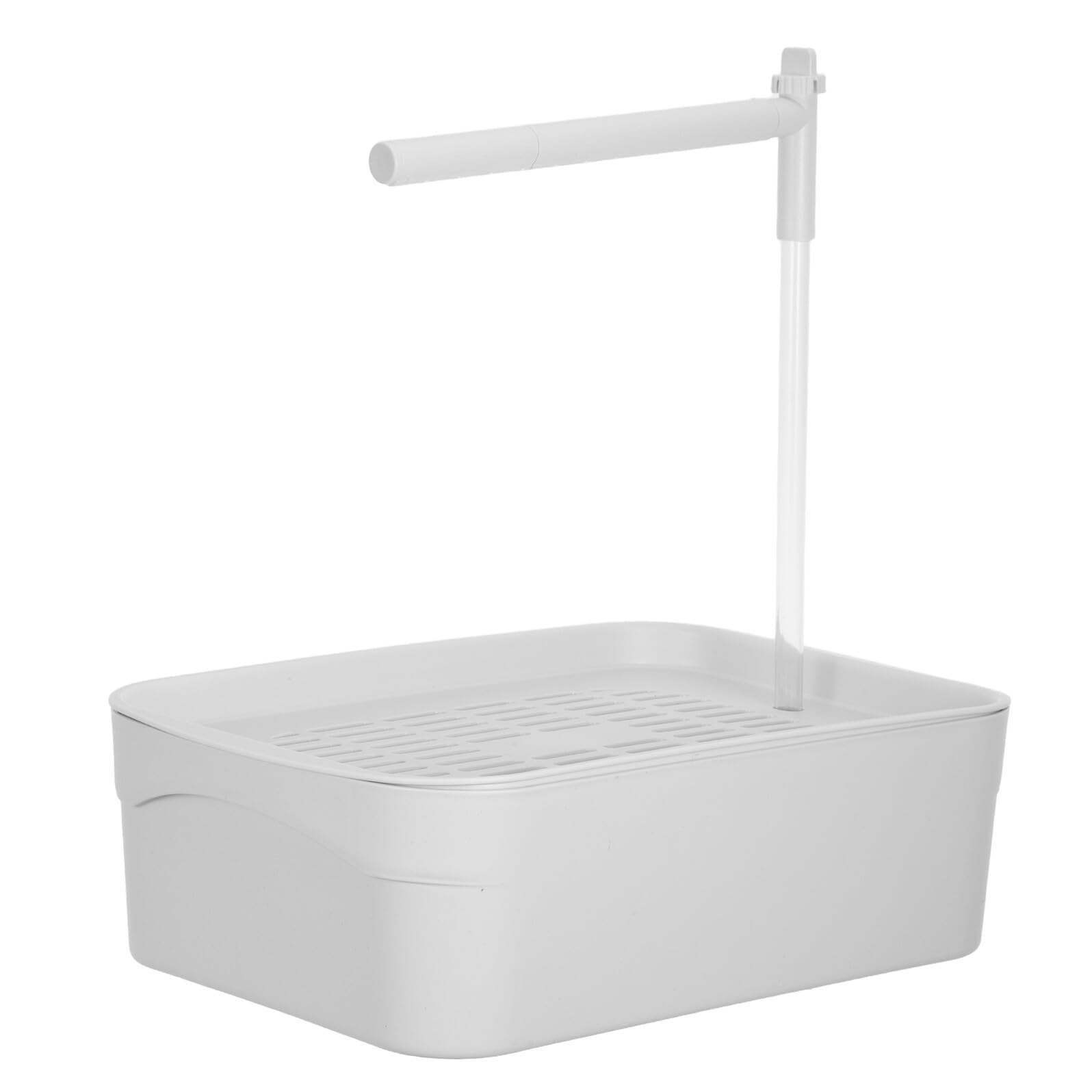 Bañera Automática para Loros con Bomba y Cabezal Rociador Abs Blanco