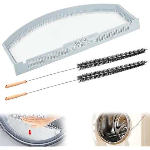 CONLI Dryer Lint Filter Kit Compatible with GE Dryer Lint Screen Replacement for Dryer Lint Trap, Flexible Dryer Vent Brush for Lint Removal Stainless Steel Mesh Dryer Lint Catcher Cover