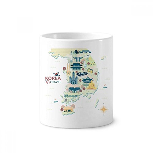 Tasse voyage en Corée en céramique blanche pour bureau et salle de bain