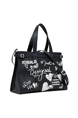 Desigual borsa shopper borsa a tracolla Hobart Seshat Shopping Bag Black nero