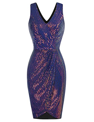 GRACE KARIN Paillettenkleid One Shoulder - Glitzerndes Cocktailkleid Für Partys & Events