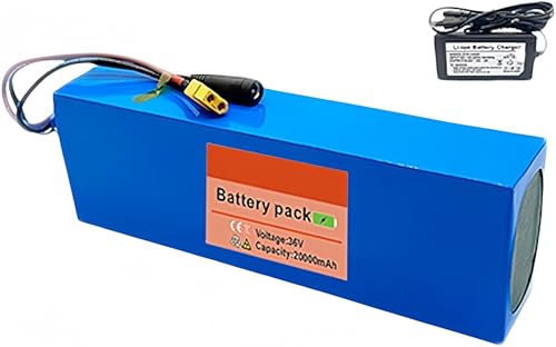 36V 20Ah Lithium Battery for Electric Bikes - Compatible with Ebikes and Scooters, Includes Charger - 10S2P Configuration for Optimal Performance and Durability
