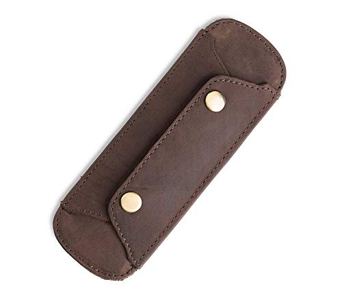 TALED® Premium Schulterpolster aus echtem Büffel-Leder - paktisches Schultergurt Tasche (Vintage Brown)