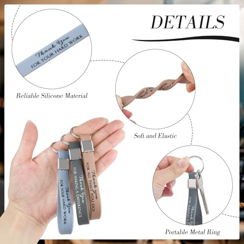 Employee Appreciation Gifts Bulk,12Pack Thank You Gifts for Coworkers Staff | Teachers Nurses Volunteers Includes Inspirational Keychains Pens Thank You Cards and Organza Gift Bags — view 3