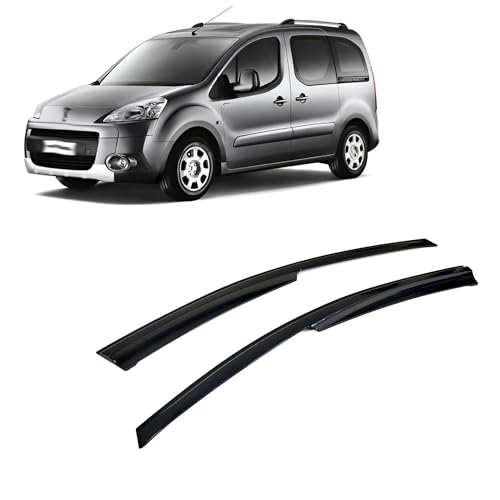 Rumplex Windabweiser Luftabweiser Regenabweiser Seitenfensterabweiser Kompatibel mit Peugeot Partner Tepee 2008-2017 Autofenster Regenschutz Regenabweiser Anklebbare Deflektoren 2 Stück