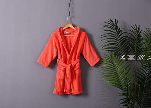 BY LORA Water Absorbent Coral Fleece Kids Hooded Robes3