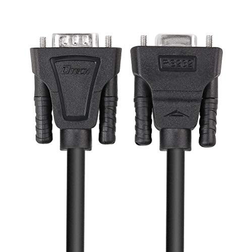 Image of DTech DB9 RS232 9 Pin Serial Cable Male to Female Port Extension Null Modem Cord Cross TX /RX Line for Data Communication (15ft, Black, 5M)