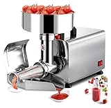 ☞ haute efficacité: la machine à presser les aliments est équipée d’un moteur en cuivre pur de 450W et peut produire environ 50kg/110lbs de confiture par heure. L’entonnoir a un diamètre de 214mm/8.4 pouces, ce qui vous permet de mettre une grande quantité de fruits à la fois.