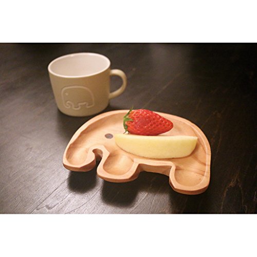SPICE OF LIFE Kids Petits Et Maman Wooden Plate - Elephant - Reusable Home/Party/Picnic Dinnerware