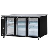 Frigos Premium FGP-BB-72G 72.8" Back Bar Refrigerator (3) Glass Door 19.6 Cu Ft - Ideal for Commercial Kitchen - Black Commercial Wine Cooler Included Liftgate