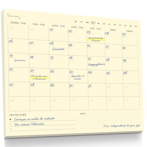 Planner Agenda Mensal Minimalism - 50 folhas - tamanho A4