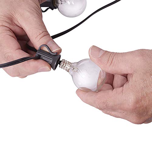 Sterno Home 25-Ft Clear Globe Outdoor Incandescent String Lights G40 Bulbs On Black Cord – For Backyard, Weddings, Patio, Porch, Tents And More #TOP5