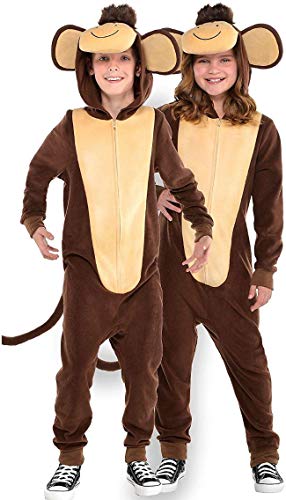 Amscan 848757 Child Zipster Monkey One Piece Costume, Medium Size (8-10 Years Old)