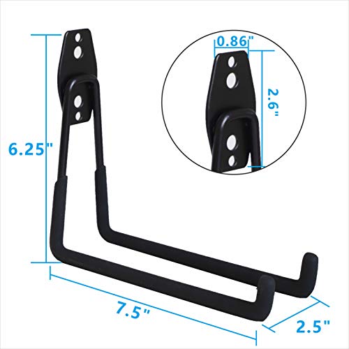 Smartology Garage Hooks, 4 Pack Wall Mount Storage Hanger With 2 Extension Cord Holder Organizer, Heavy-Duty 7.5 Inch Long Hooks For Ladder, Ski, Sports, Utility thumb #2