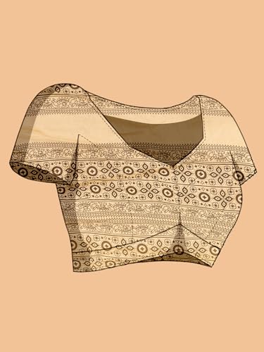 Jaanvi fashion Women's Hand Block Print Mul Cotton Saree with Blouse Piece