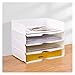 KAJHSTLOZ File Rack Desktop Office Storage Desk Organizer Storage Rack Office Supplies Four-Layer File Folder Rack（ (Includes Only The File Rack)