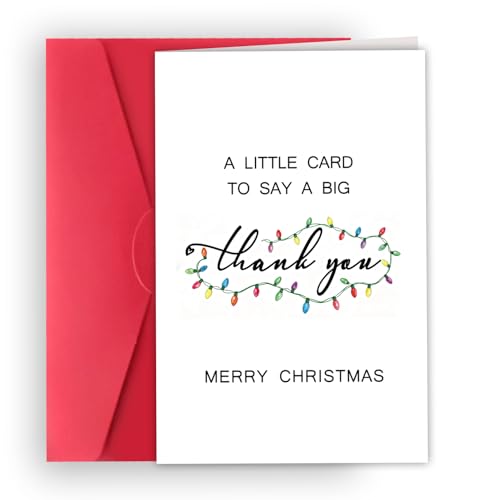 XXDJLP Christmas Thank You Cards for Men Women, Cute Christmas Appreciation Card Gifts for Husband Wife Family Dad Mom Friend, Xmas Gifts Ideas for Boss Leader Teacher Nurse
