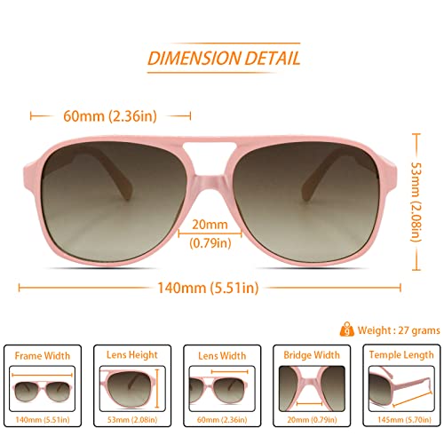 Image of Freckles Mark Vintage Retro 70s Sunglasses for Women Men Classic Large Square Aviator Trendy Glasses