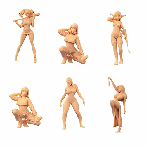ZEDACAKAI (6 Pcs 1/43 Figure huntress City baseball girl Model GK Need To Be Colored By Yourself
