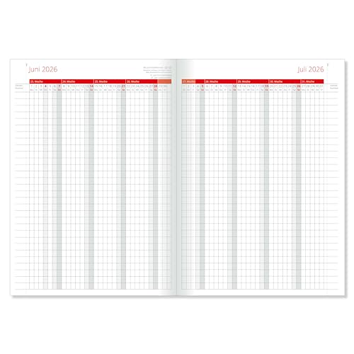 Zimmerbelegungskalender 2026 Zimmerbelegungsplan Belegungskalender 2026 Ferienwohnung Belegungsplan für Vermieter Hotels und Pensionen mit Ferienterminen Deutschland und Österreich in Rot