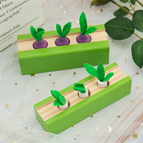 ONEST 4 Sets Wooden Montessori Toys for Toddlers Age 1-3, Carrot Peanut Onion Vegetable Harvest Shaped & Size Matching Game Fine Motor Skill Wooden Toys, Baby Preschool Learning Best Gift - Thumbnail 5