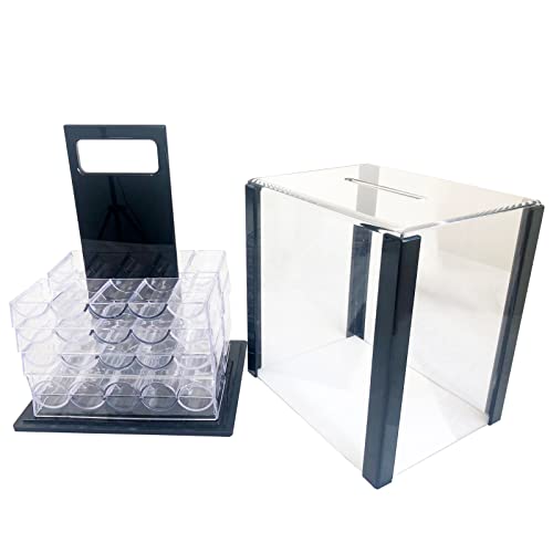 Yuanhe Deluxe Acrylic Poker Chip Case - 1000 Chips Capacity, 10 Chip Racks/Trays by Yuanhe - Image 4