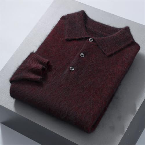 Classic Men’S Lapel Knit Pullover Sweater Long Sleeve Lightweight Jumper for Business Casual Pullover Sweater3