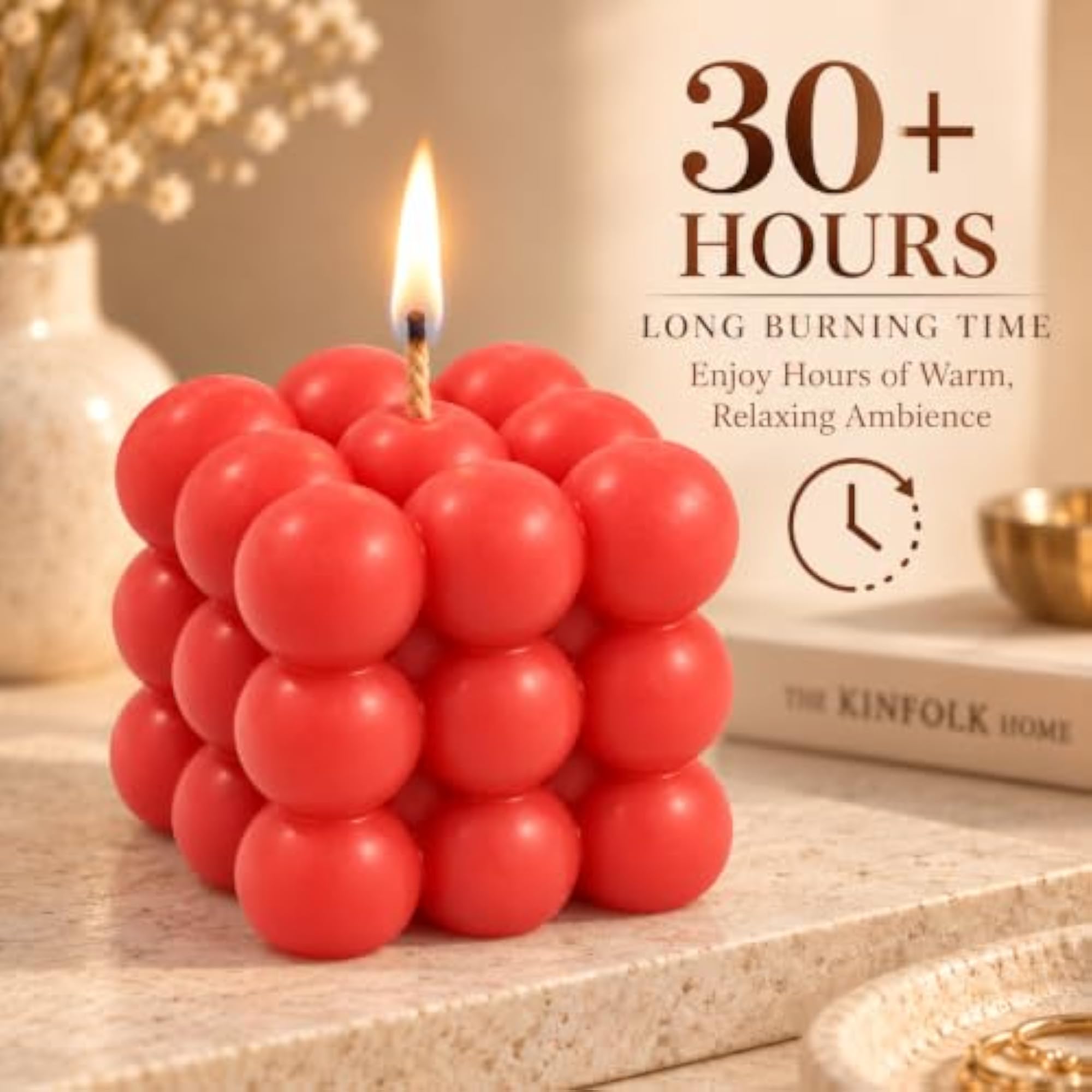 Advik Bubble Cube Candle, Decorative Candle for Home Décor