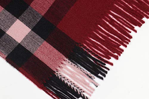 Longwu Donna Morbida Sciarpa In Lana Di Cashmere Grande Scalda Pashminas E Avvolgente Coperta Con Stola Calda-Vino Rosso4 - 7