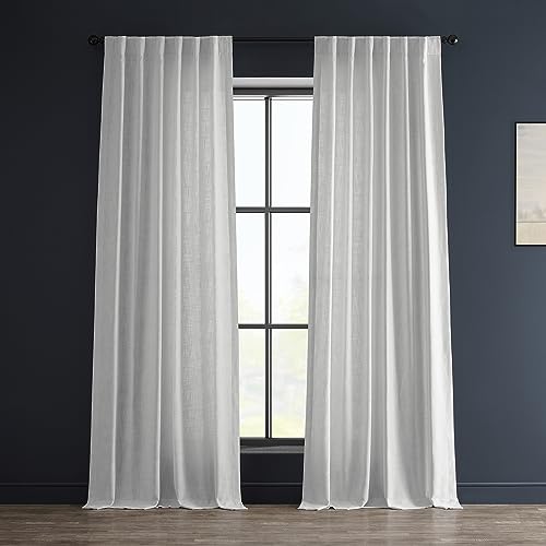 Image of HPD Half Price Drapes Heavy Faux Linen Light Filtering Curtains for Bedroom 96 inch Long (1 Panel) - Rod Pocket Curtain for Living Room - Window Curtains Home Decor - 50 inchW X 96 inchL, Rice White (Pack of 8)