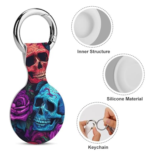 Funda compatible con Airtag a prueba de golpes llavero protector calaveras pack de 4 5