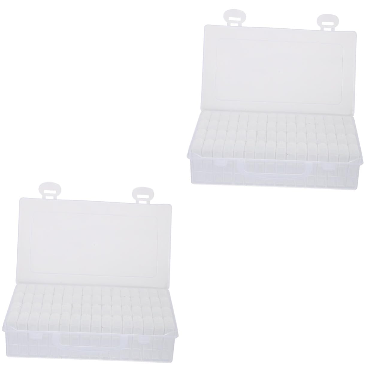 Artibetter 2 Set Scatola con Scomparti Trasparente per e Articoli Nail Art Organizer Portaoggetti con Etichette per Perline Gioielli e Ricamo Contenitore Stoccaggio Multifunzionale per Hobby