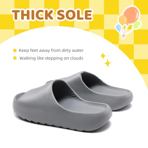 Image of Kids Cloud Slides for Boys & Girls, Super Soft & Comfy Beach Pool Slippers, Non-Slip Waterproof Shower Sandals for Toddlers & Kids